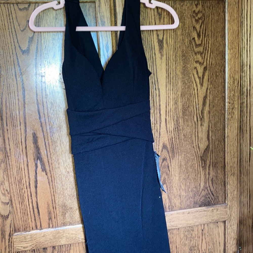 Emerald sundae black extra long dress
